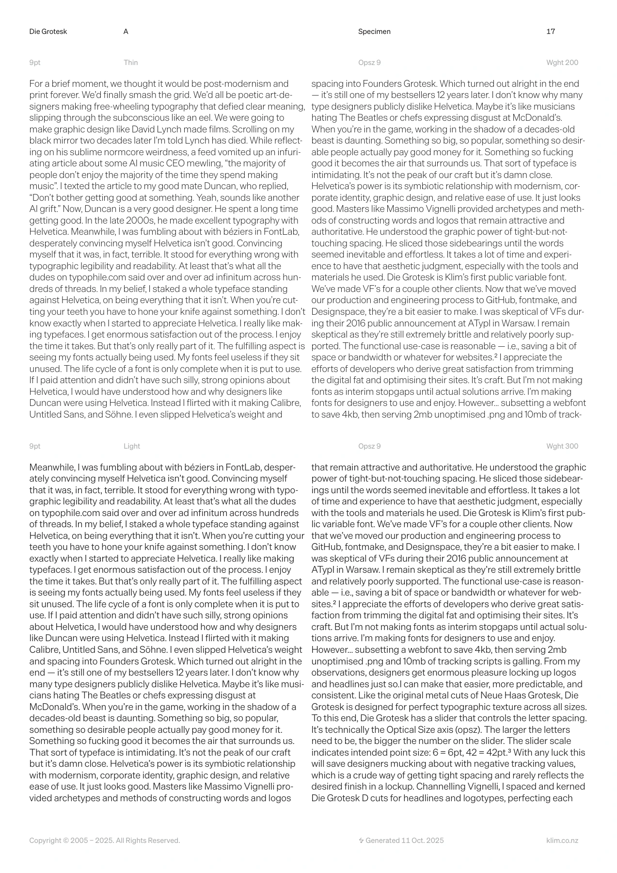 A 款的 9pt 连续正文,opsz 为 9;官方样张第 17 页。