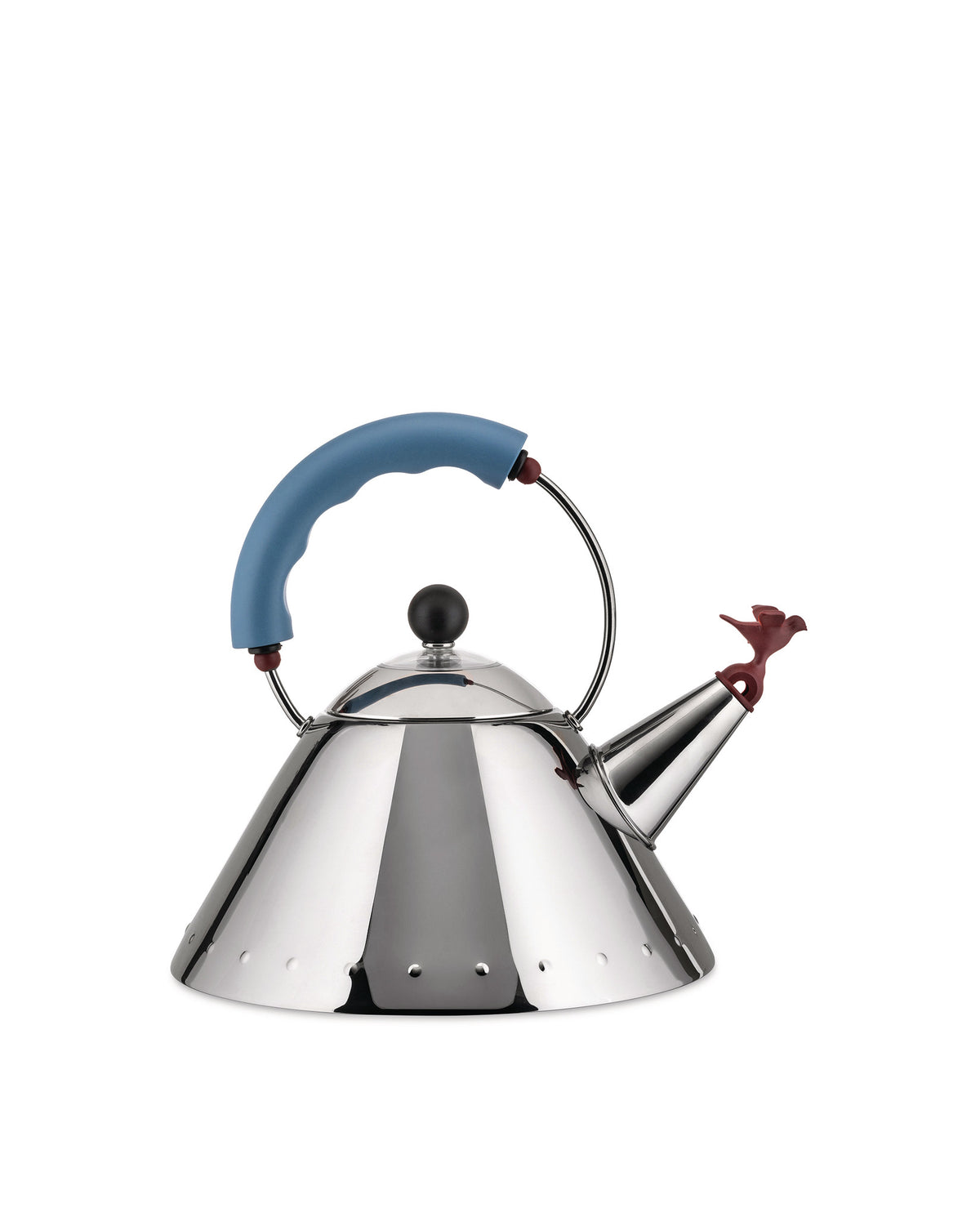 蓝色手柄与红色鸟哨的 Alessi 9093 水壶